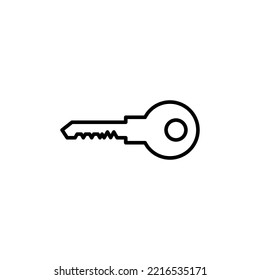 Schlüsselsymbol im trendigen, flachen Stil einzeln auf weißem Hintergrund. Schlüsselsymbol für Ihr Webdesign, Logo, App, Benutzeroberfläche. Vektorgrafik, EPS10.
