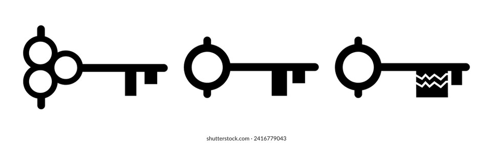 Key Icon in trendy flat style isolated on grey background. Key symbol for your web site design, logo, app, UI. Vector illustration,.