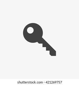 Key Icon в модном плоском стиле, изолированном на сером фоне. Ключевой символ для дизайна вашего веб-сайта, логотипа, приложения, пользовательского интерфейса. Векторная иллюстрация, EPS10.