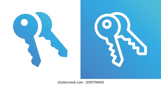 Key icon. Unlock, access and security system symbol