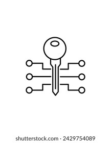 icono de llave, icono de vector de mejor línea.