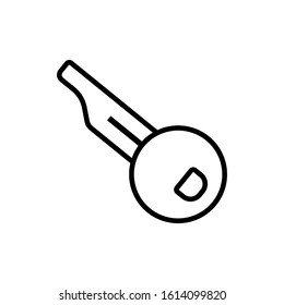 Key icon vector from building collection. Thin line key outline icon vector illustration. Linear symbol for use on web and mobile apps