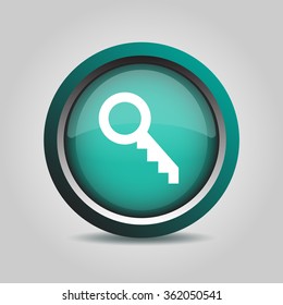 Key icon, vector button