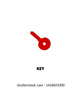 key icon. key vector design. sign design. red color