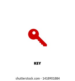 key icon. key vector design. sign design. red color