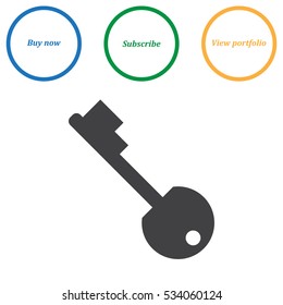 Key Icon Vector flat design style