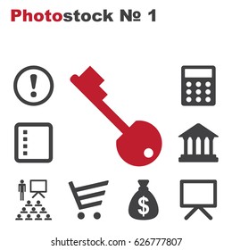 Key Icon Vector flat design style