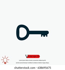 Key Icon vector, flat design best vector icon