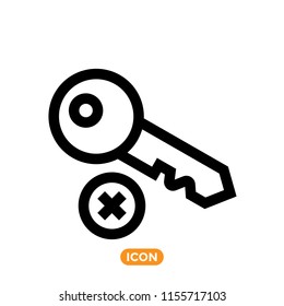 Key Icon vector in flat line style. Access Vector Symbol