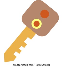 Key icon. Vector house or car security isolated symbol on white background. Password, safety technology and permission sign. Secure access and secret concept. Carsharing web element