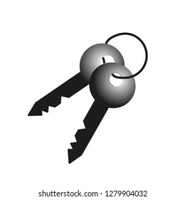 Key icon vector illustration. 3d vector of key.