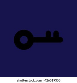 Key icon vector illustration. Blue background