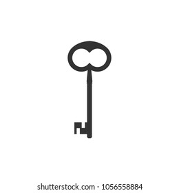 Key icon. Vector illustration, flat design.