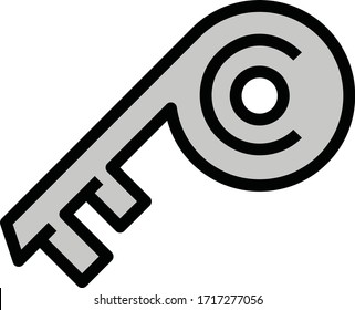 key icon vector illustration flat