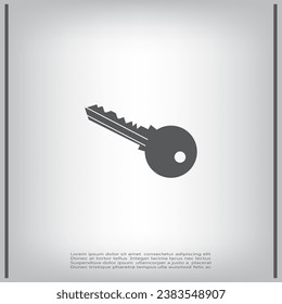 Key icon, vector illustration. Flat design style