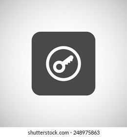 Key icon vector illustration. Flat design style lock