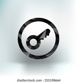 Key icon vector illustration. Flat design style lock