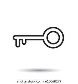 Key Icon vector illustration in flat style isolated on white background. Unlock line symbol for web site design, logo, app, ui.