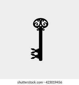 Key Icon Vector Illustration.  Key Icon Graphic. Key Icon picture. Icons Of Key Sign. Vintage Key icon in the flat style.