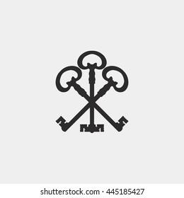 Key Icon Vector Illustration.  Key Icon Graphic. Key Icon picture. Icons Of Key Sign. Vintage Key icon in the flat style. 