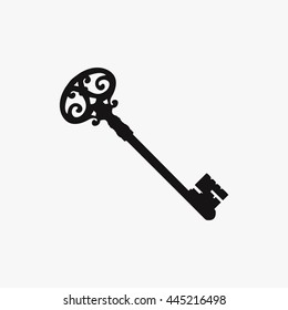Key Icon Vector Illustration.  Key Icon Graphic. Key Icon picture. Icons Of Key Sign. Vintage Key icon in the flat style.