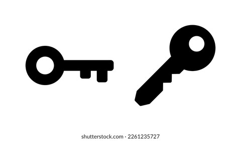 Schlüsselsymbol, Vektorgrafik. Schlüsselzeichen und Symbol.