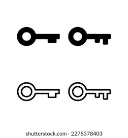 Ilustración vectorial de icono clave. Signo y símbolo de clave.