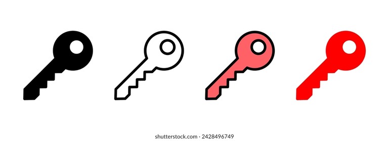 Ilustración vectorial de icono de llave. Signo de clave y símbolo.