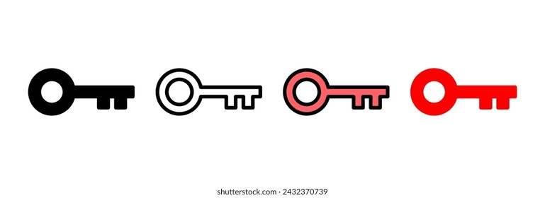 Schlüsselsymbol-Vektorgrafik. Tastenzeichen und Symbol.