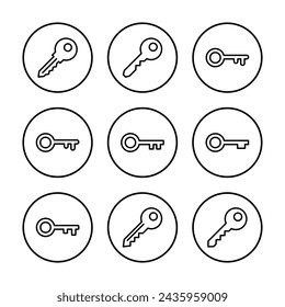Schlüsselsymbol-Vektorgrafik. Tastenzeichen und Symbol.