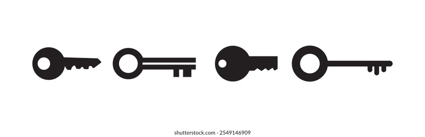 Ilustración vectorial de icono de clave. Signo clave y símbolo.