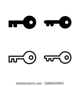 Ilustración vectorial de icono de clave. Signo clave y símbolo.