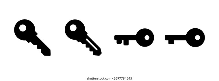 Ilustración vectorial de icono de clave. Signo clave y símbolo.