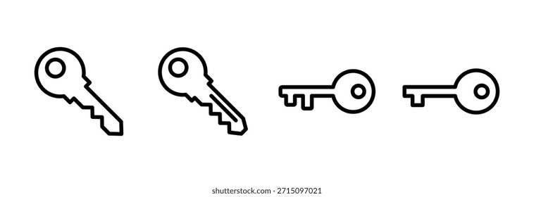 Ilustración vectorial de icono de clave. Signo clave y símbolo.