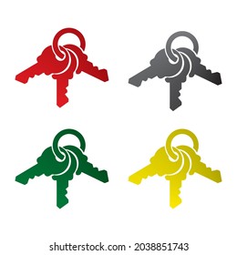 Ilustración de vectores de iconos clave. Símbolo de clave. Plantilla de logotipo de iconos de teclas
