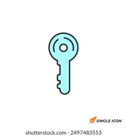 Key icon vector illustration. Key symbol isolated on white background