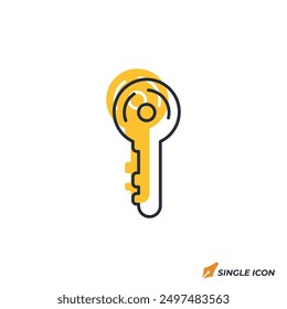 Key icon vector illustration. Key symbol isolated on white background