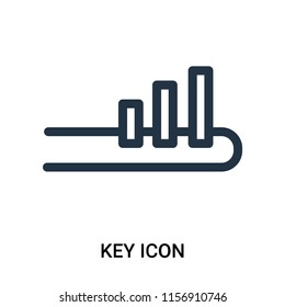 Key icon vector isolated on white background, Key transparent sign , outline linear symbol or thin lined pictogram