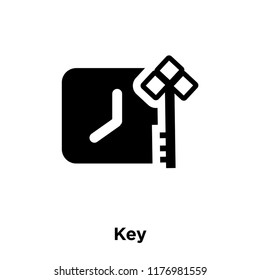 Key icon vector isolated on white background, logo concept of Key sign on transparent background, filled black symbol