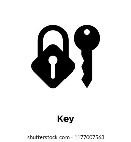 Key icon vector isolated on white background, logo concept of Key sign on transparent background, filled black symbol