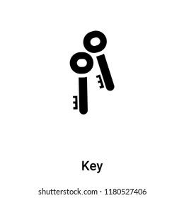 Key icon vector isolated on white background, logo concept of Key sign on transparent background, filled black symbol