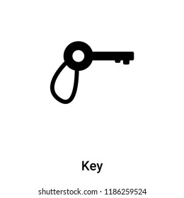 Key icon vector isolated on white background, logo concept of Key sign on transparent background, filled black symbol
