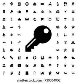 Key icon vector isolated on white background. set of filled tourism icons.