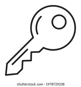 Key icon vector isolated. Sign of a key as a symbol of protection and security. Pictogram of a door unlock tool.