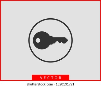 Key icon vector. Keys symbol flat design. Template for sale real estate and renting apartment or house.