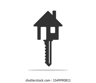 Key icon vector. Keys symbol flat design. Template for sale real estate and renting apartment or house.