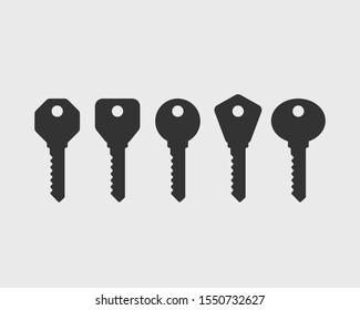 Key Icon Vector. Keys Symbol Flat Design. Template For Sale Real Estate And Renting Apartment Or House.