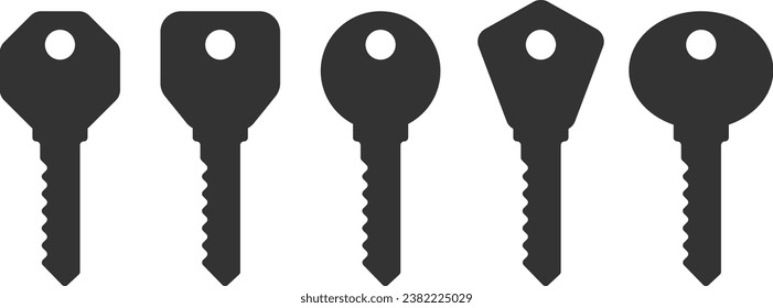 Key icon vector. Keys symbol flat design. Template for sale real estate and renting apartment or house.