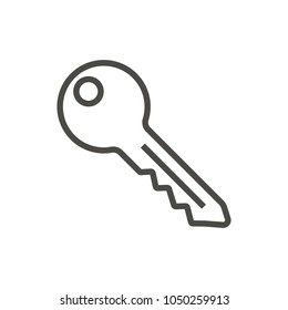 Key icon vector. Line house key symbol. Trendy flat outline ui sign design. Thin linear graphic pictogram for web site, mobile application. Logo illustration. Eps10.