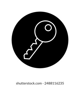 Vector de icono de llave. Señal de la ilustración Lock. Símbolo o logotipo cerrado.